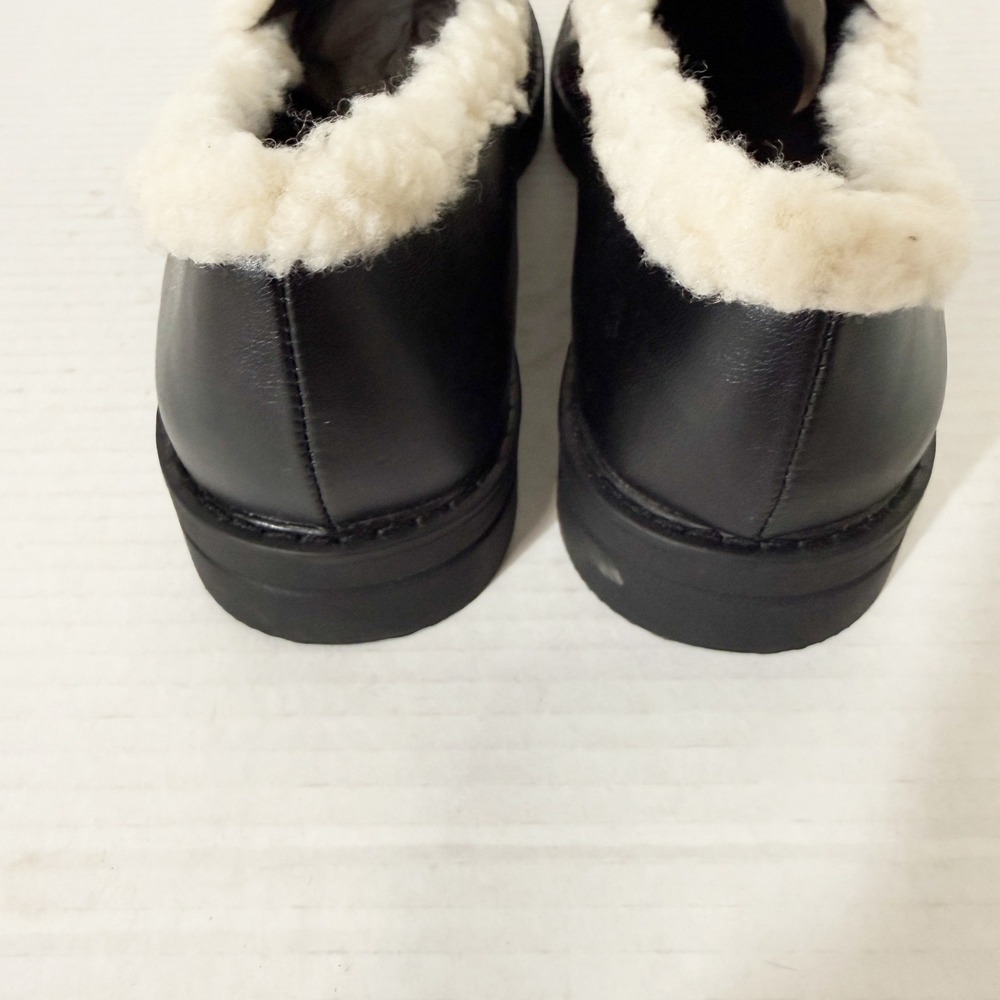 JustFab Leli Womens Black Cream Sherpa Chunky Platform Lug Sole Loafer Size 8 - Picture 5 of 8